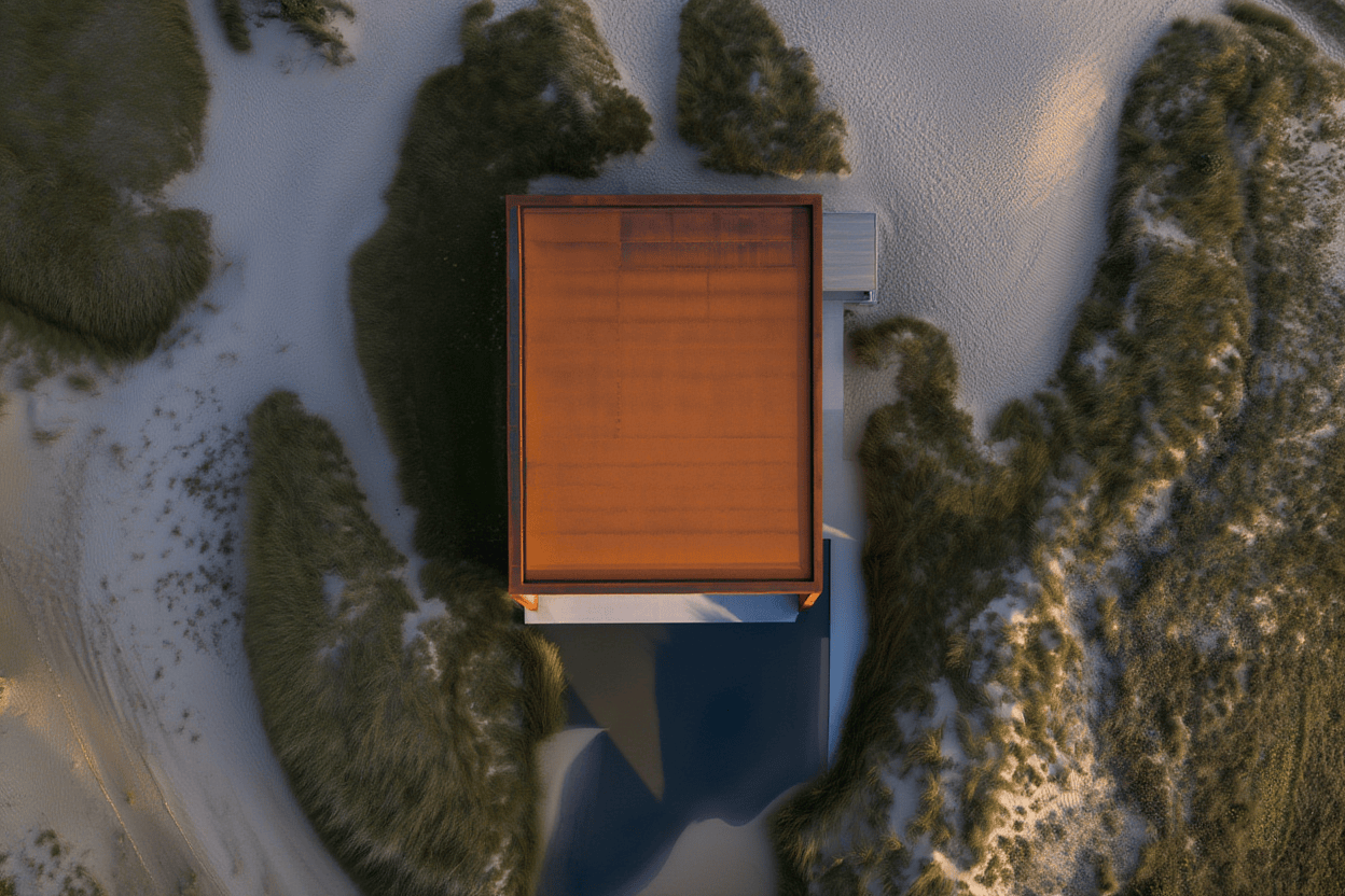 Aerial view of modern home